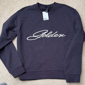 H&M Men's Black Crewneck Sweater with White Script